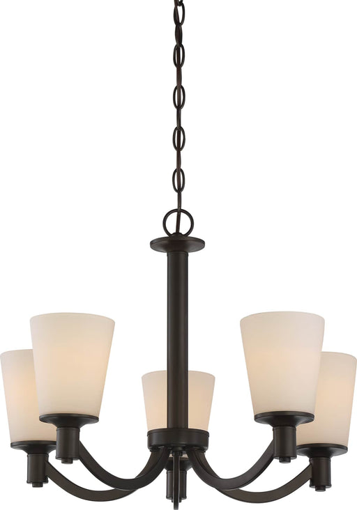 Chandelier Nuvo 60-5925 Laguna - 5 Light - Hanging Fixture with White Glass - Forest Bronze Finish Nuvo