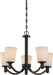 Chandelier Nuvo 60-5925 Laguna - 5 Light - Hanging Fixture with White Glass - Forest Bronze Finish Nuvo