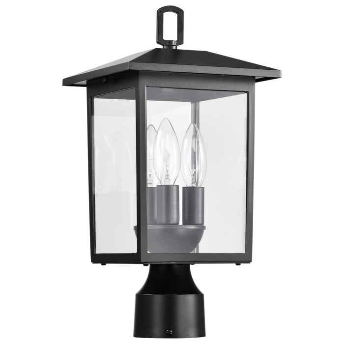 Post Lantern Nuvo 60-5932 Jamesport Collection Outdoor 15 inch Post Light Pole Lantern - Matte Black with Clear Glass Nuvo