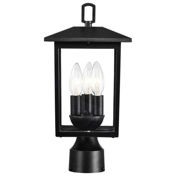 Post Lantern Nuvo 60-5932 Jamesport Collection Outdoor 15 inch Post Light Pole Lantern - Matte Black with Clear Glass Nuvo