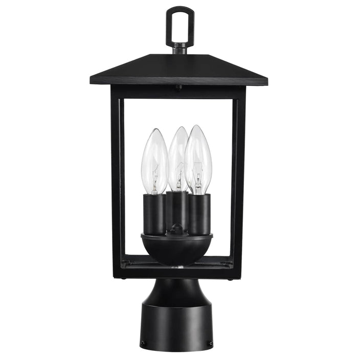 Post Lantern Nuvo 60-5932 Jamesport Collection Outdoor 15 inch Post Light Pole Lantern - Matte Black with Clear Glass Nuvo