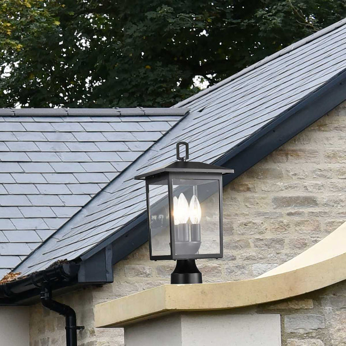 Post Lantern Nuvo 60-5932 Jamesport Collection Outdoor 15 inch Post Light Pole Lantern - Matte Black with Clear Glass Nuvo