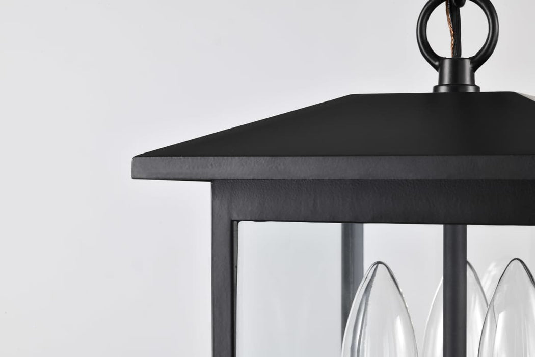 Hanging Lantern Nuvo 60-5933 Jamesport Collection Outdoor 11 inch Hanging Light - Matte Black with Clear Glass Nuvo