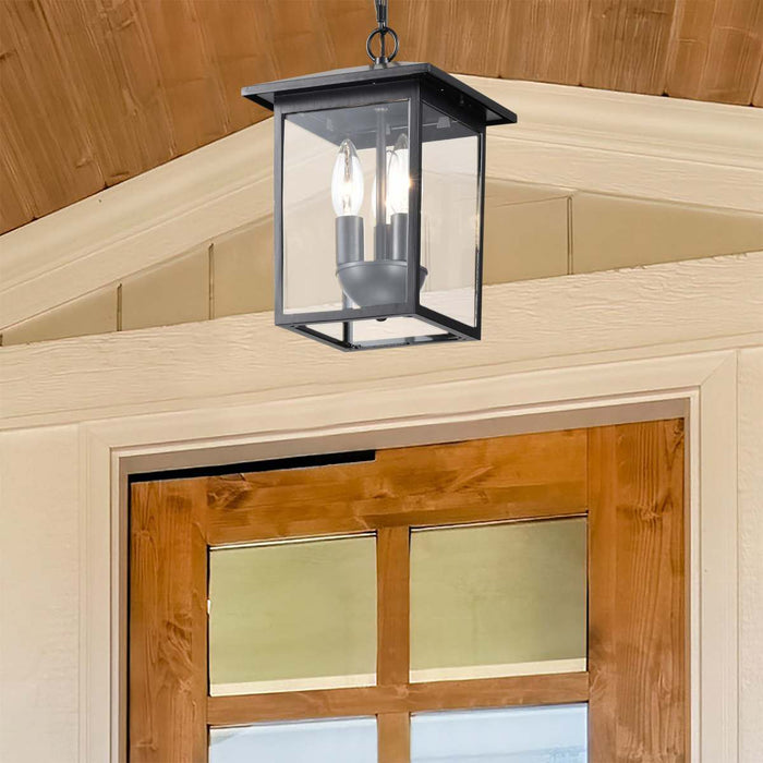 Hanging Lantern Nuvo 60-5933 Jamesport Collection Outdoor 11 inch Hanging Light - Matte Black with Clear Glass Nuvo