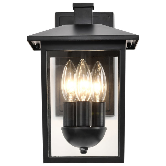 Wall Lantern Nuvo 60-5934 Jamesport Collection Outdoor 11 inch Wall Lantern - Matte Black with Clear Glass Nuvo
