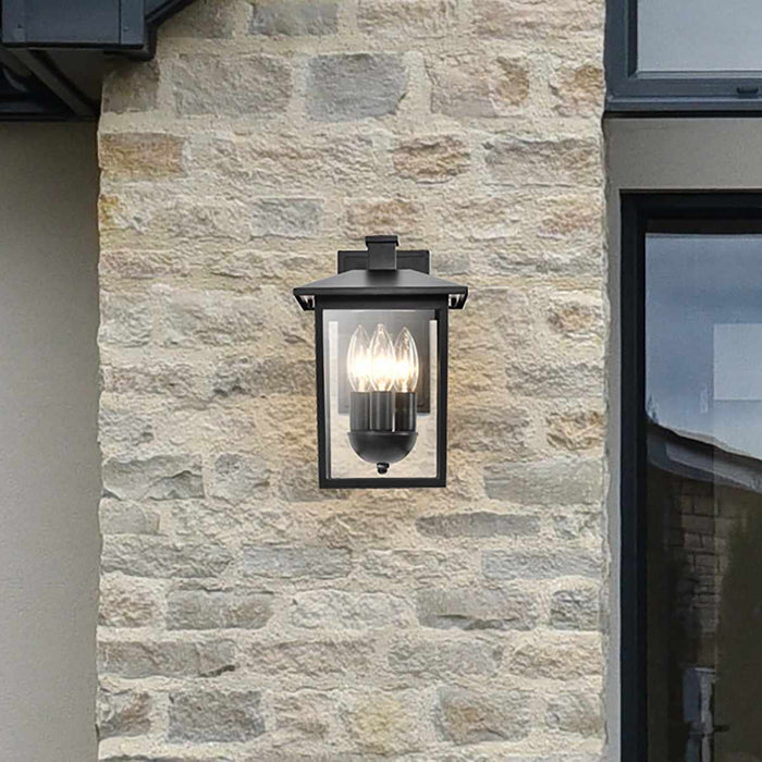Wall Lantern Nuvo 60-5934 Jamesport Collection Outdoor 11 inch Wall Lantern - Matte Black with Clear Glass Nuvo