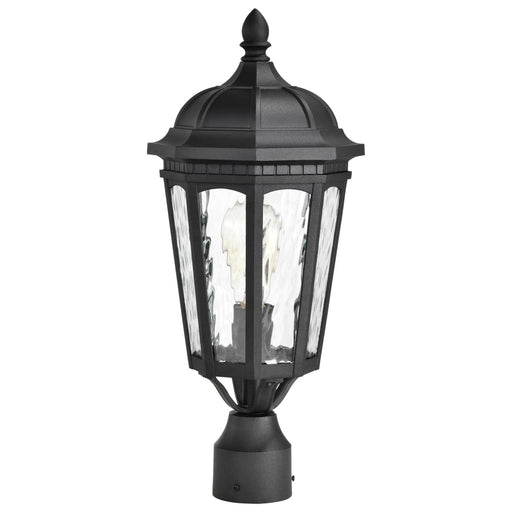 Post Lantern Nuvo 60-5943 East River Collection Outdoor 19.5 inch Post Light Pole Lantern - Matte Black Finish with Clear Water Glass Nuvo