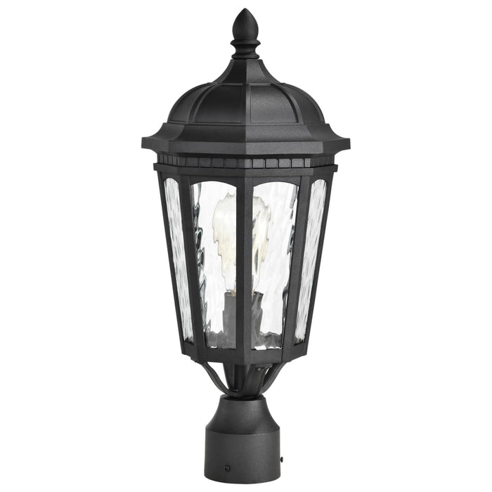 Post Lantern Nuvo 60-5943 East River Collection Outdoor 19.5 inch Post Light Pole Lantern - Matte Black Finish with Clear Water Glass Nuvo