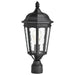 Post Lantern Nuvo 60-5943 East River Collection Outdoor 19.5 inch Post Light Pole Lantern - Matte Black Finish with Clear Water Glass Nuvo