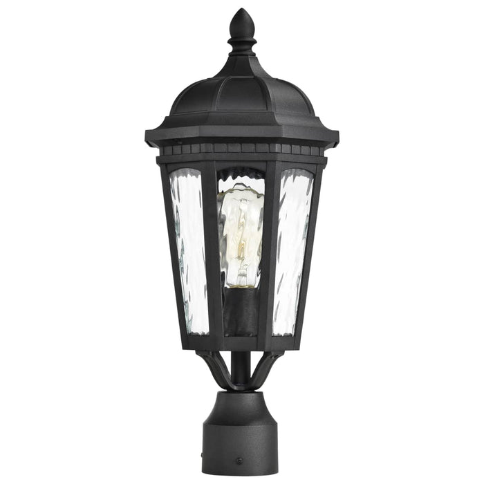 Post Lantern Nuvo 60-5943 East River Collection Outdoor 19.5 inch Post Light Pole Lantern - Matte Black Finish with Clear Water Glass Nuvo