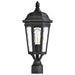 Post Lantern Nuvo 60-5943 East River Collection Outdoor 19.5 inch Post Light Pole Lantern - Matte Black Finish with Clear Water Glass Nuvo