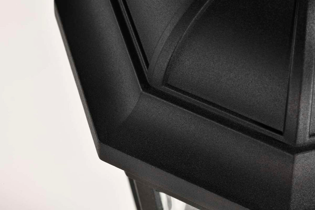 Post Lantern Nuvo 60-5943 East River Collection Outdoor 19.5 inch Post Light Pole Lantern - Matte Black Finish with Clear Water Glass Nuvo