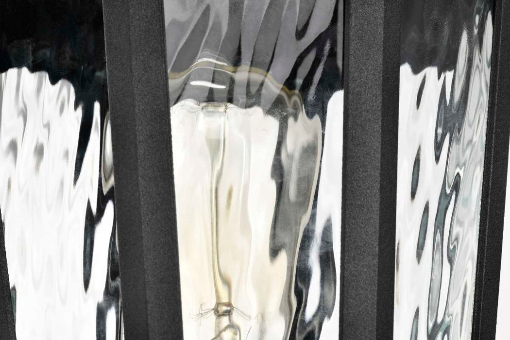 Post Lantern Nuvo 60-5943 East River Collection Outdoor 19.5 inch Post Light Pole Lantern - Matte Black Finish with Clear Water Glass Nuvo