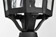 Post Lantern Nuvo 60-5943 East River Collection Outdoor 19.5 inch Post Light Pole Lantern - Matte Black Finish with Clear Water Glass Nuvo
