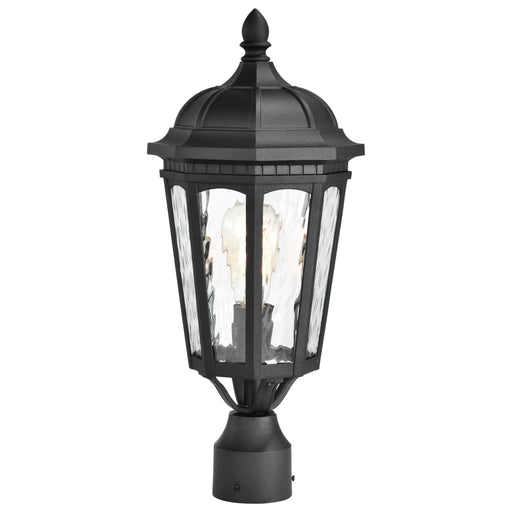 Post Lantern Nuvo 60-5943 East River Collection Outdoor 19.5 inch Post Light Pole Lantern - Matte Black Finish with Clear Water Glass Nuvo