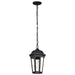 Hanging Lantern Nuvo 60-5944 East River Collection Outdoor 14.5 inch Hanging Light - Matte Black Finish with Clear Water Glass Nuvo