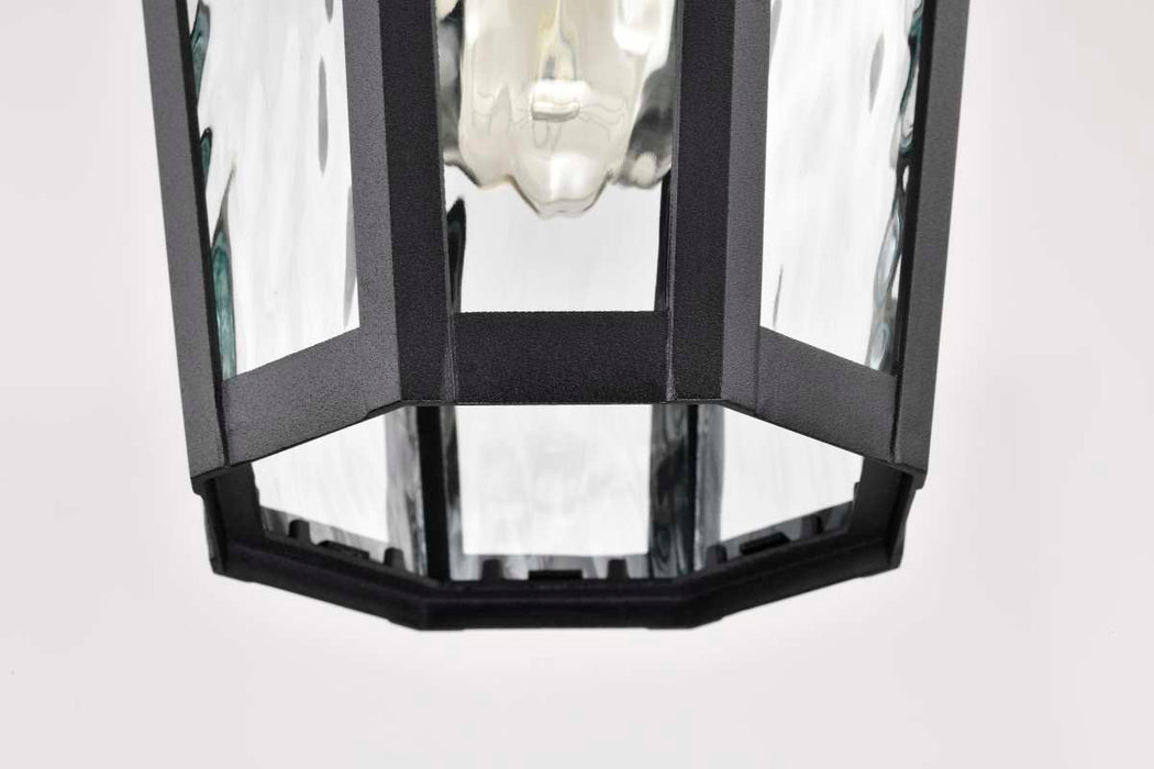 Hanging Lantern Nuvo 60-5944 East River Collection Outdoor 14.5 inch Hanging Light - Matte Black Finish with Clear Water Glass Nuvo