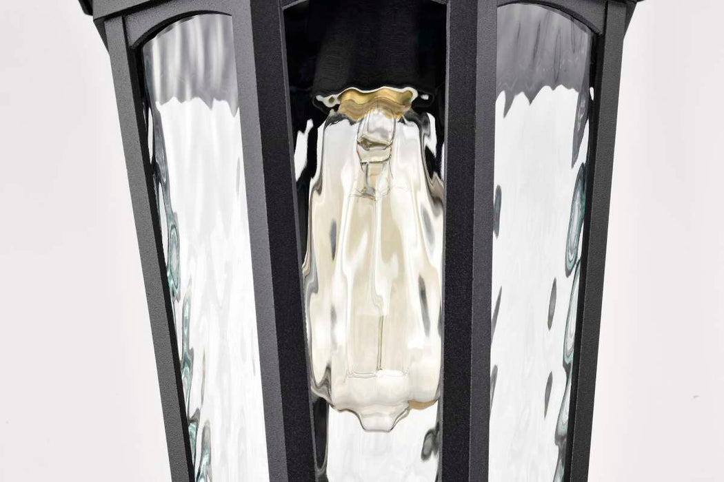 Hanging Lantern Nuvo 60-5944 East River Collection Outdoor 14.5 inch Hanging Light - Matte Black Finish with Clear Water Glass Nuvo