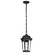 Hanging Lantern Nuvo 60-5944 East River Collection Outdoor 14.5 inch Hanging Light - Matte Black Finish with Clear Water Glass Nuvo