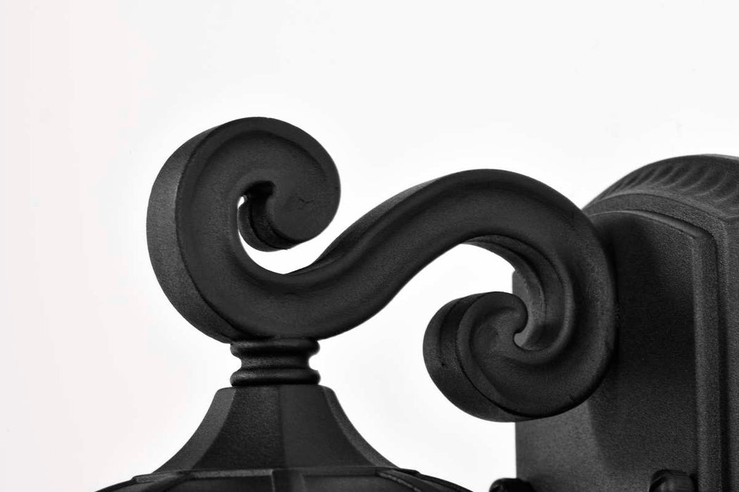 Wall Lantern Nuvo 60-5945 East River Collection Outdoor 12 inch Small Wall Light - Matte Black Finish with Clear Water Glass Nuvo