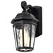 Wall Lantern Nuvo 60-5945 East River Collection Outdoor 12 inch Small Wall Light - Matte Black Finish with Clear Water Glass Nuvo