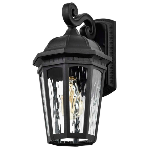 Wall Lantern Nuvo 60-5946 East River Collection Outdoor 16 inch Large Wall Light - Matte Black Finish with Clear Water Glass Nuvo