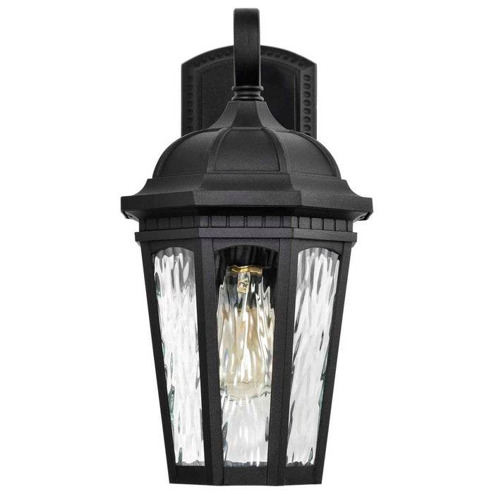 Wall Lantern Nuvo 60-5946 East River Collection Outdoor 16 inch Large Wall Light - Matte Black Finish with Clear Water Glass Nuvo