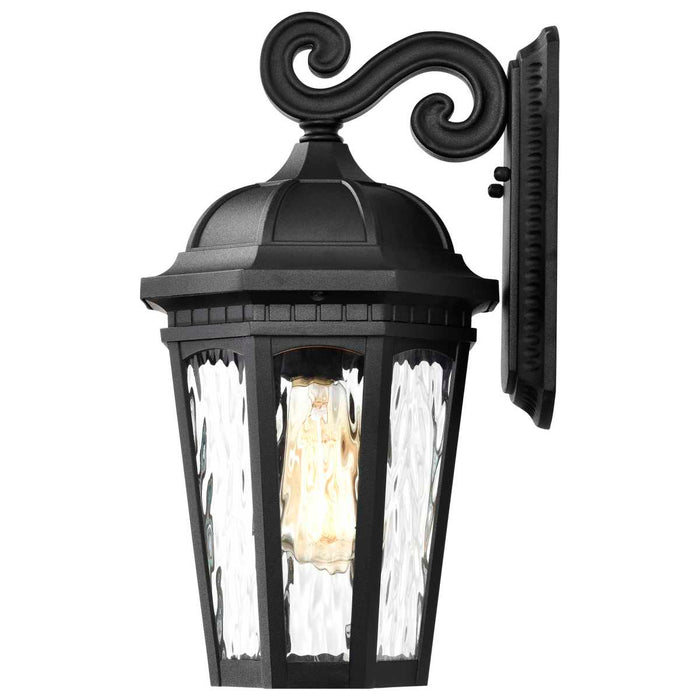 Wall Lantern Nuvo 60-5946 East River Collection Outdoor 16 inch Large Wall Light - Matte Black Finish with Clear Water Glass Nuvo