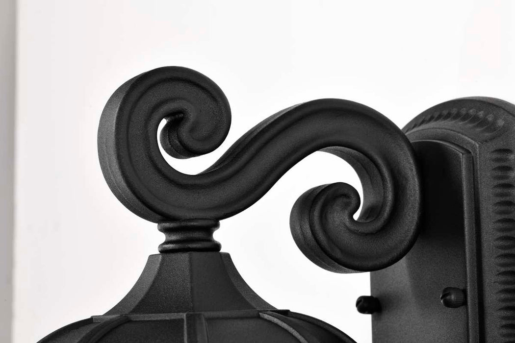 Wall Lantern Nuvo 60-5946 East River Collection Outdoor 16 inch Large Wall Light - Matte Black Finish with Clear Water Glass Nuvo