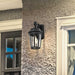 Wall Lantern Nuvo 60-5946 East River Collection Outdoor 16 inch Large Wall Light - Matte Black Finish with Clear Water Glass Nuvo