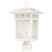 Post Lantern Nuvo 60-5951 Cove Neck Collection Outdoor Large 16 inch Post Light Pole Lantern - White Finish with Clear Seeded Glass Nuvo