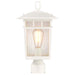 Post Lantern Nuvo 60-5951 Cove Neck Collection Outdoor Large 16 inch Post Light Pole Lantern - White Finish with Clear Seeded Glass Nuvo