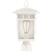 Post Lantern Nuvo 60-5951 Cove Neck Collection Outdoor Large 16 inch Post Light Pole Lantern - White Finish with Clear Seeded Glass Nuvo