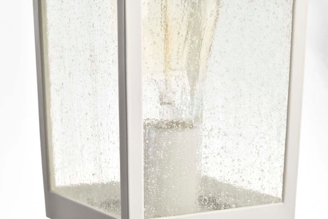 Post Lantern Nuvo 60-5951 Cove Neck Collection Outdoor Large 16 inch Post Light Pole Lantern - White Finish with Clear Seeded Glass Nuvo