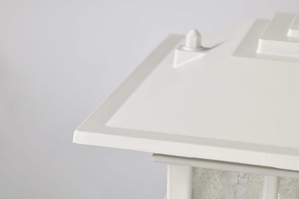 Post Lantern Nuvo 60-5951 Cove Neck Collection Outdoor Large 16 inch Post Light Pole Lantern - White Finish with Clear Seeded Glass Nuvo