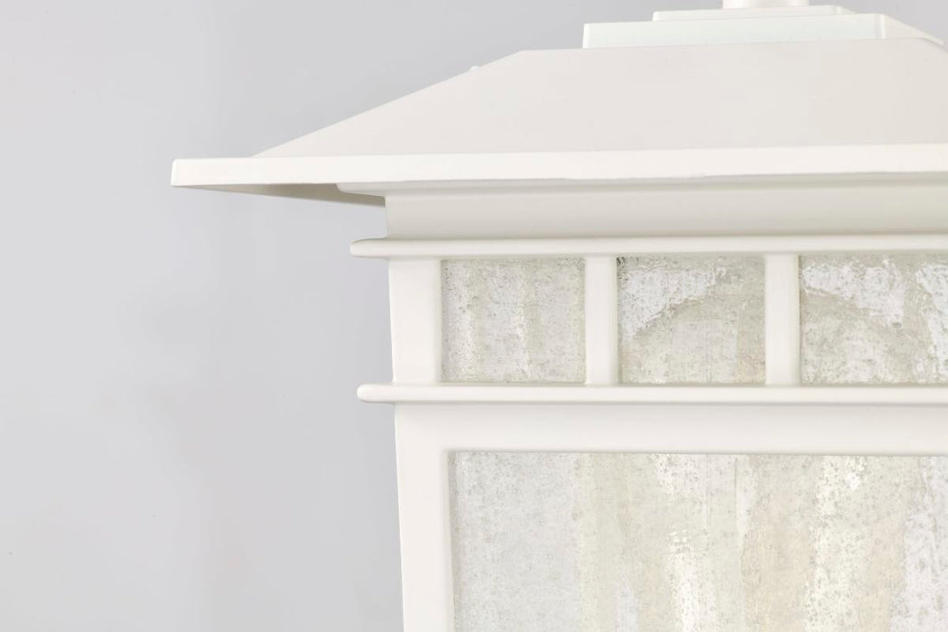 Post Lantern Nuvo 60-5951 Cove Neck Collection Outdoor Large 16 inch Post Light Pole Lantern - White Finish with Clear Seeded Glass Nuvo