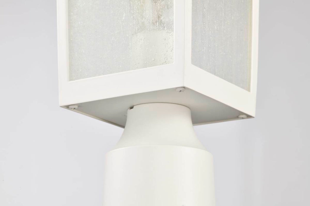 Post Lantern Nuvo 60-5951 Cove Neck Collection Outdoor Large 16 inch Post Light Pole Lantern - White Finish with Clear Seeded Glass Nuvo