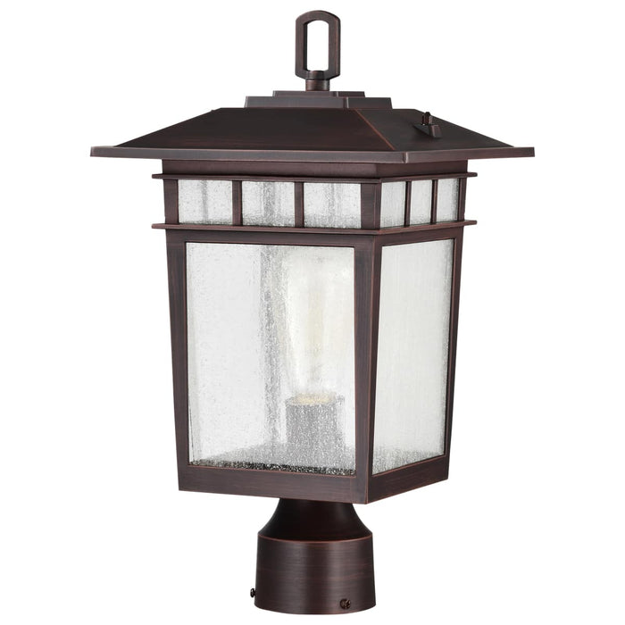 Post Lantern Nuvo 60-5952 Cove Neck Collection Outdoor Large 16 inch Post Light Pole Lantern - Rustic Bronze Finish with Clear Seeded Glass Nuvo