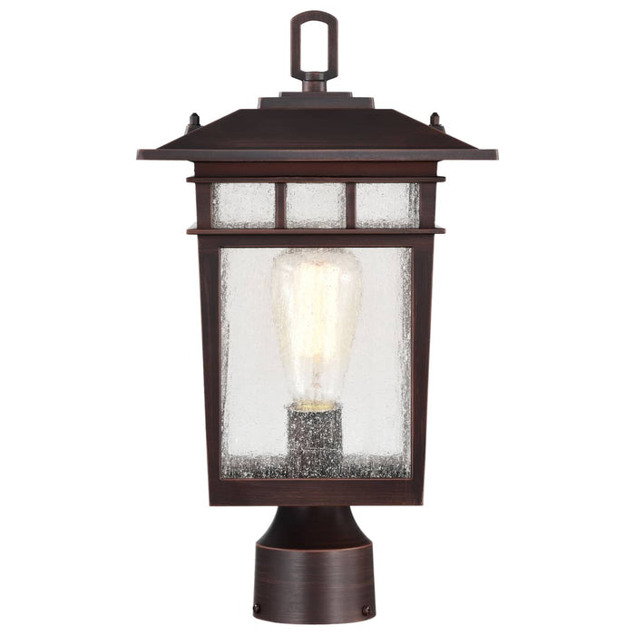 Post Lantern Nuvo 60-5952 Cove Neck Collection Outdoor Large 16 inch Post Light Pole Lantern - Rustic Bronze Finish with Clear Seeded Glass Nuvo