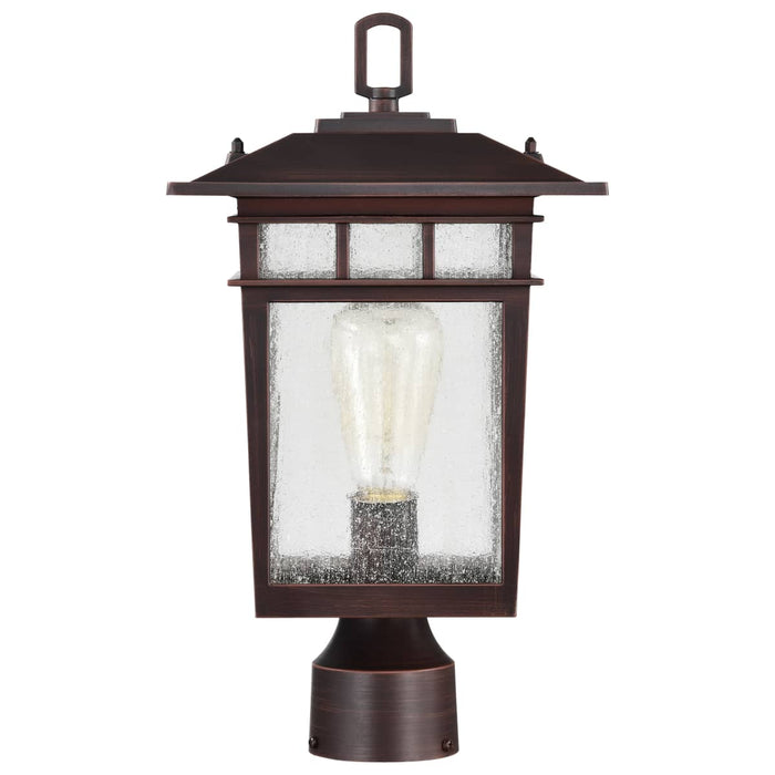 Post Lantern Nuvo 60-5952 Cove Neck Collection Outdoor Large 16 inch Post Light Pole Lantern - Rustic Bronze Finish with Clear Seeded Glass Nuvo