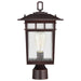 Post Lantern Nuvo 60-5952 Cove Neck Collection Outdoor Large 16 inch Post Light Pole Lantern - Rustic Bronze Finish with Clear Seeded Glass Nuvo