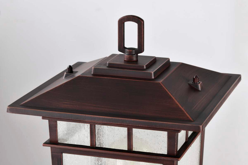 Post Lantern Nuvo 60-5952 Cove Neck Collection Outdoor Large 16 inch Post Light Pole Lantern - Rustic Bronze Finish with Clear Seeded Glass Nuvo