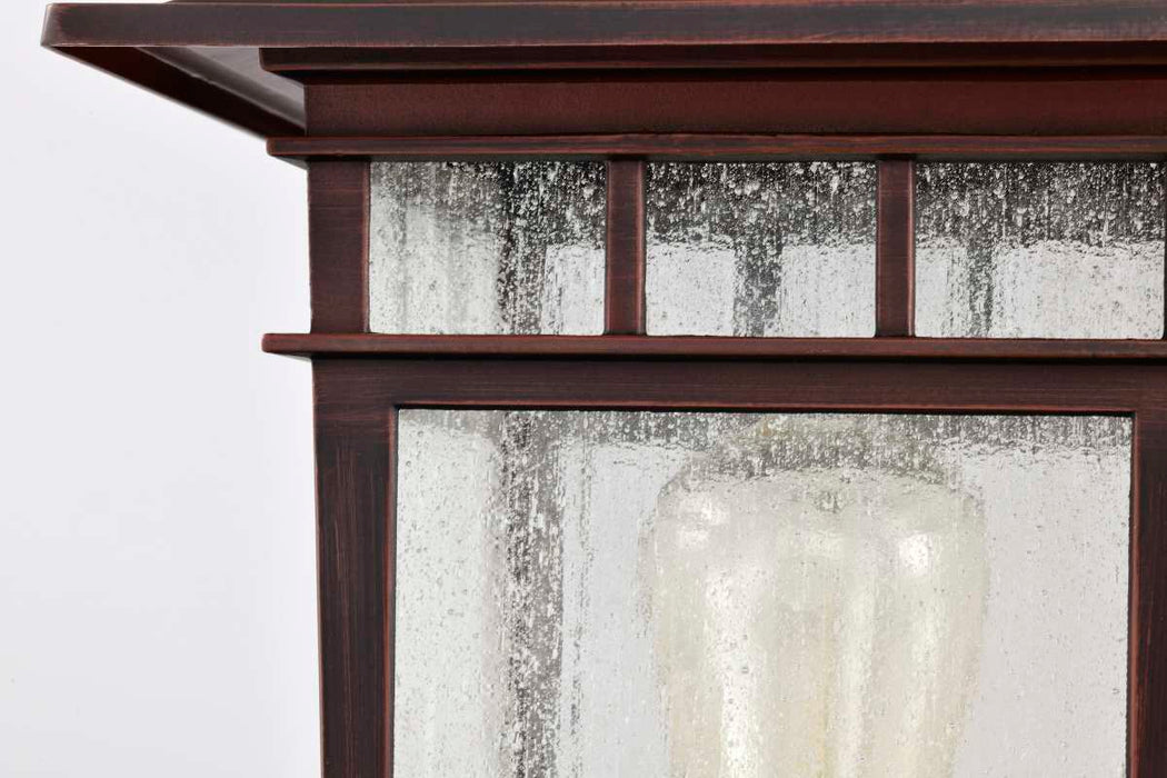 Post Lantern Nuvo 60-5952 Cove Neck Collection Outdoor Large 16 inch Post Light Pole Lantern - Rustic Bronze Finish with Clear Seeded Glass Nuvo