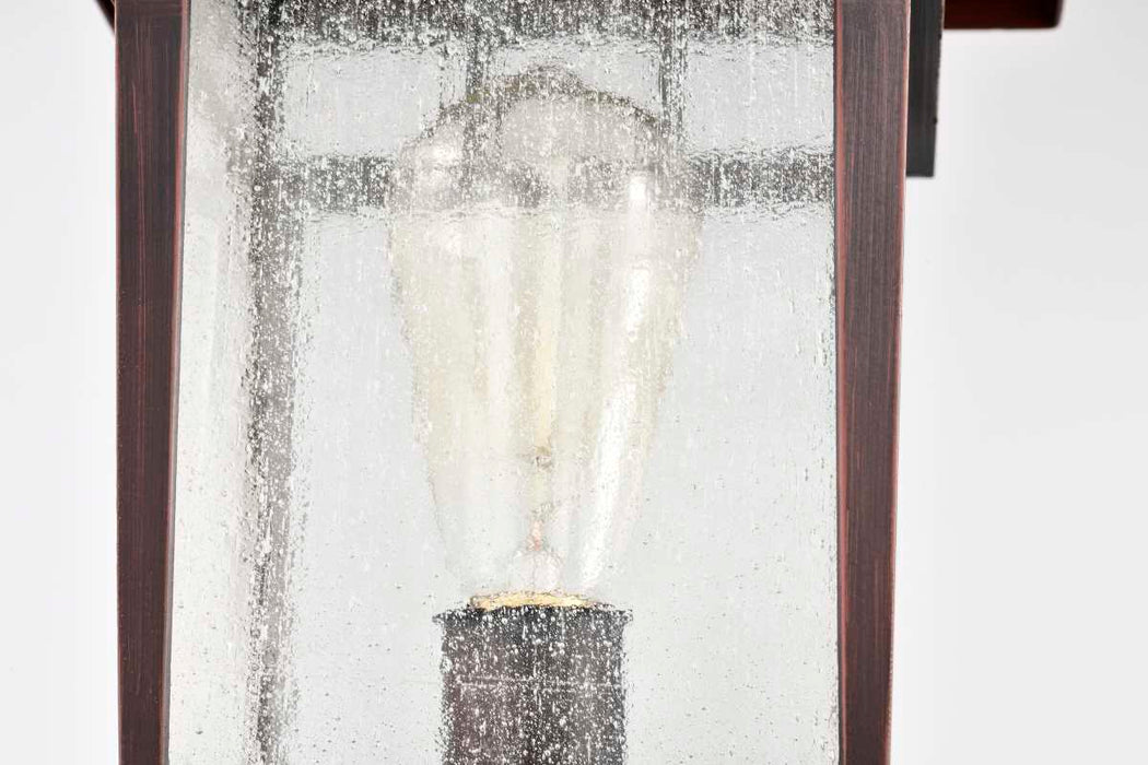 Post Lantern Nuvo 60-5952 Cove Neck Collection Outdoor Large 16 inch Post Light Pole Lantern - Rustic Bronze Finish with Clear Seeded Glass Nuvo