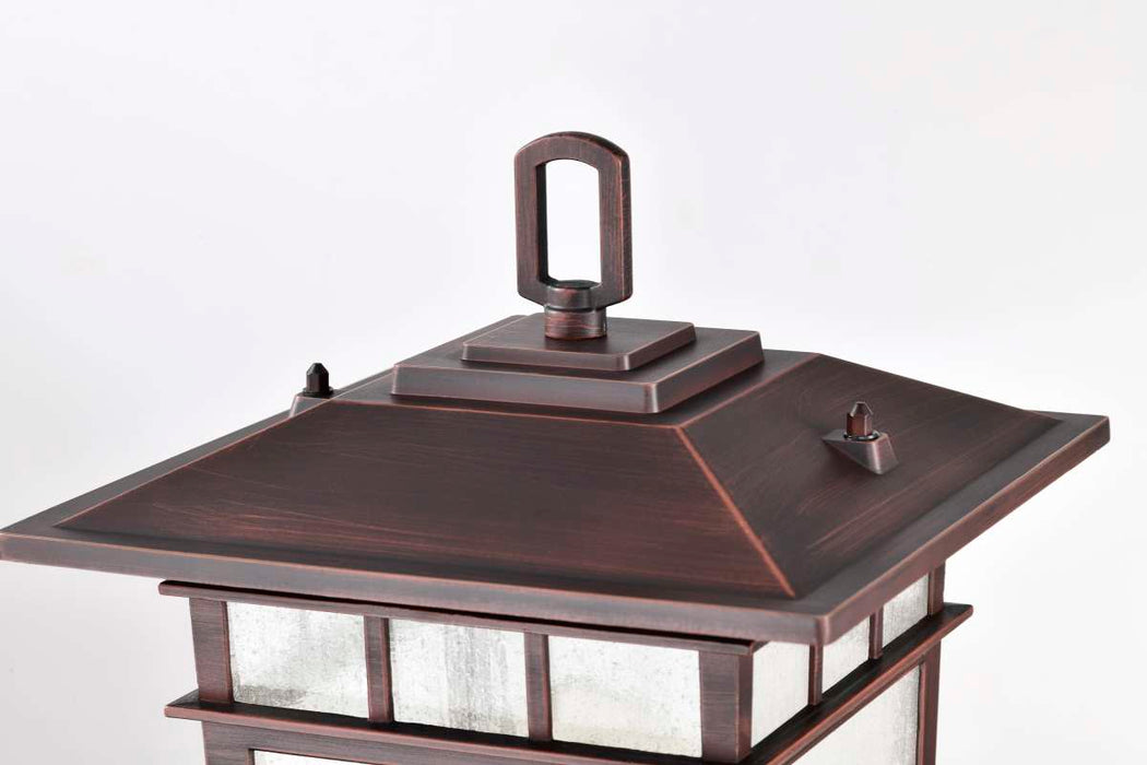 Post Lantern Nuvo 60-5952 Cove Neck Collection Outdoor Large 16 inch Post Light Pole Lantern - Rustic Bronze Finish with Clear Seeded Glass Nuvo