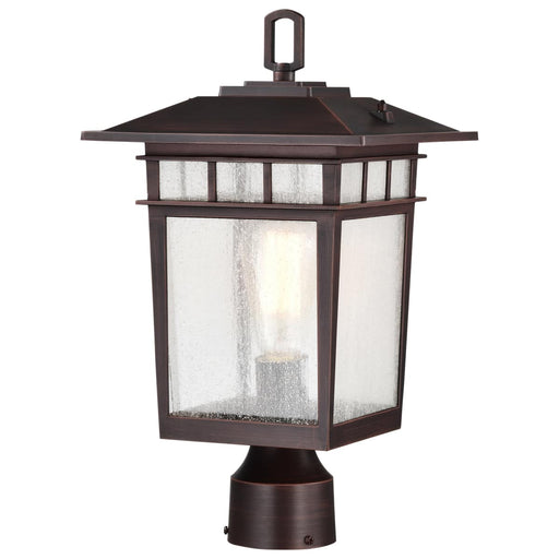 Post Lantern Nuvo 60-5952 Cove Neck Collection Outdoor Large 16 inch Post Light Pole Lantern - Rustic Bronze Finish with Clear Seeded Glass Nuvo