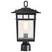 Post Lantern Nuvo 60-5953 Cove Neck Collection Outdoor Large 16 inch Post Light Pole Lantern - Textured Black Finish with Clear Seeded Glass Nuvo