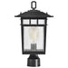 Post Lantern Nuvo 60-5953 Cove Neck Collection Outdoor Large 16 inch Post Light Pole Lantern - Textured Black Finish with Clear Seeded Glass Nuvo