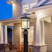 Post Lantern Nuvo 60-5953 Cove Neck Collection Outdoor Large 16 inch Post Light Pole Lantern - Textured Black Finish with Clear Seeded Glass Nuvo
