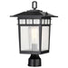 Post Lantern Nuvo 60-5953 Cove Neck Collection Outdoor Large 16 inch Post Light Pole Lantern - Textured Black Finish with Clear Seeded Glass Nuvo